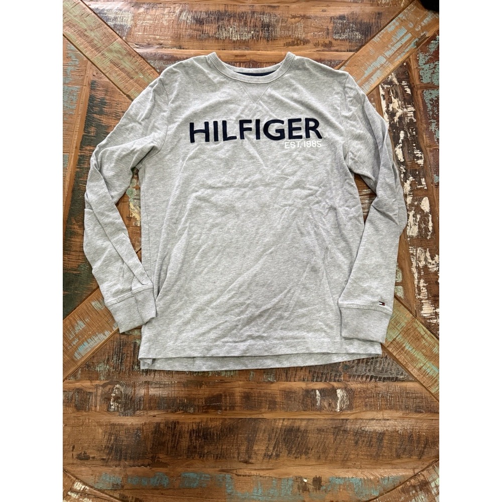 Men's Tommy Hilfiger Gray Crewneck Shirt Size Medium